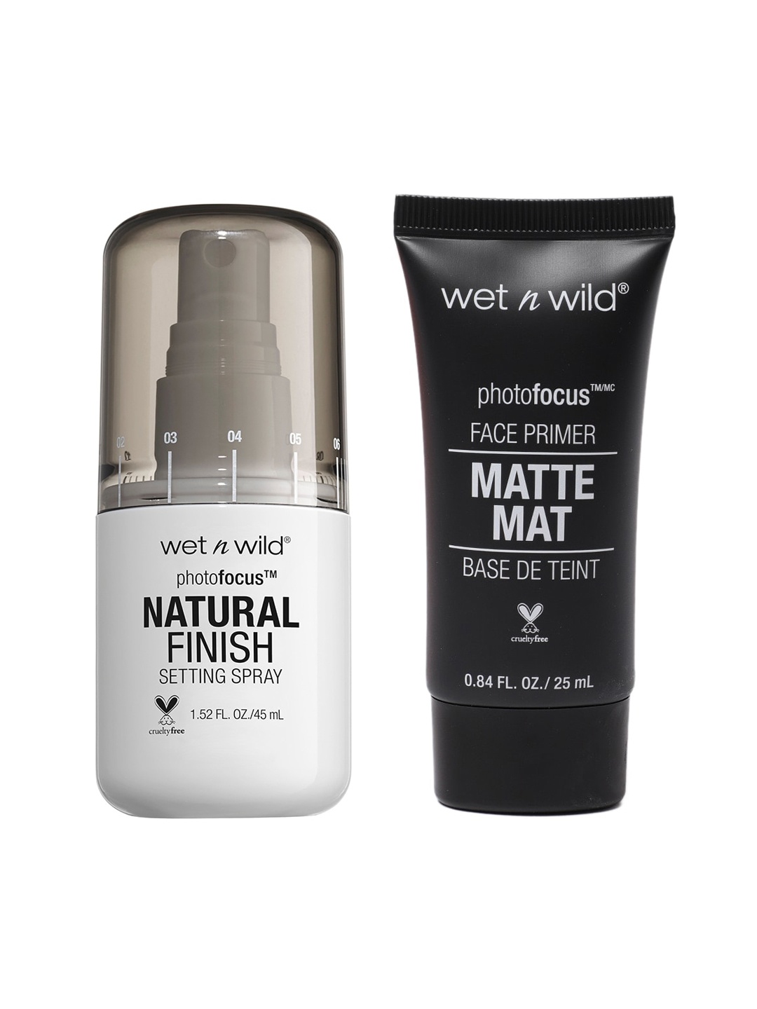 

Wet n Wild Set of Natural Finish Setting Spray & Matte Face Primer, Black