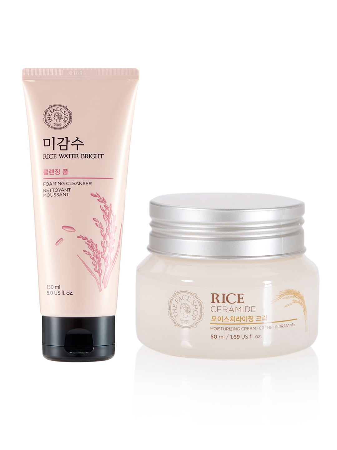 

The Face Shop Set of Moisturizing Cream & Foaming Cleanser, Beige