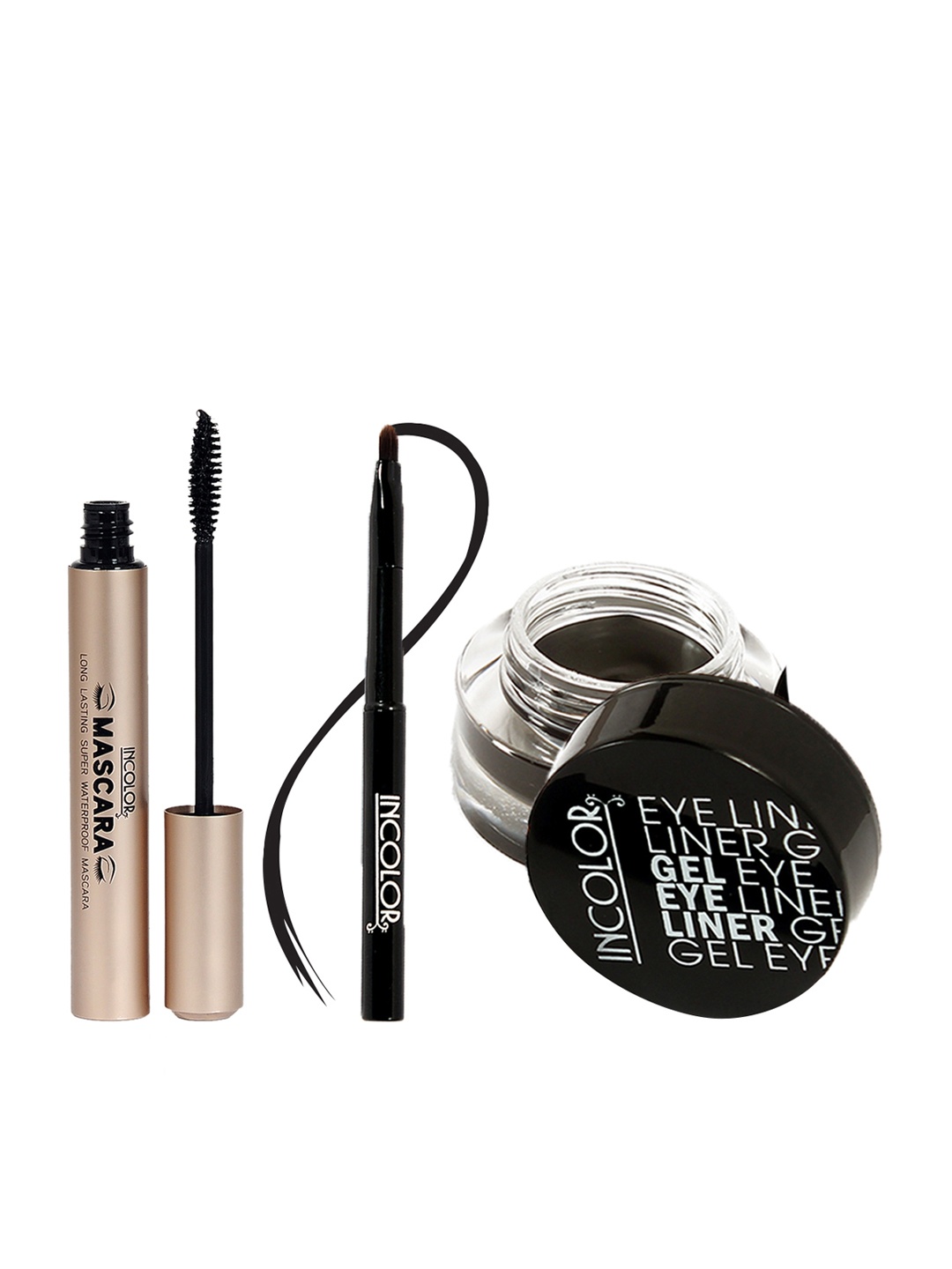 

INCOLOR Set of Waterproof Mascara & Gel Eyeliner, Black