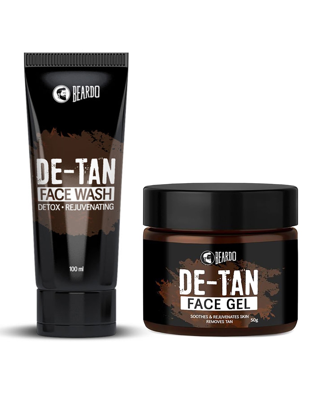 

BEARDO Men Set of De-Tan Face Wash & Face Gel, Black