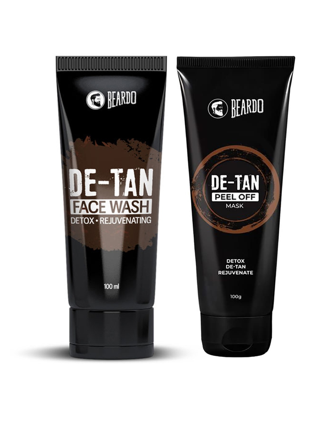 

BEARDO Men Set of De-Tan Peel-Off Mask & Face Wash, Black