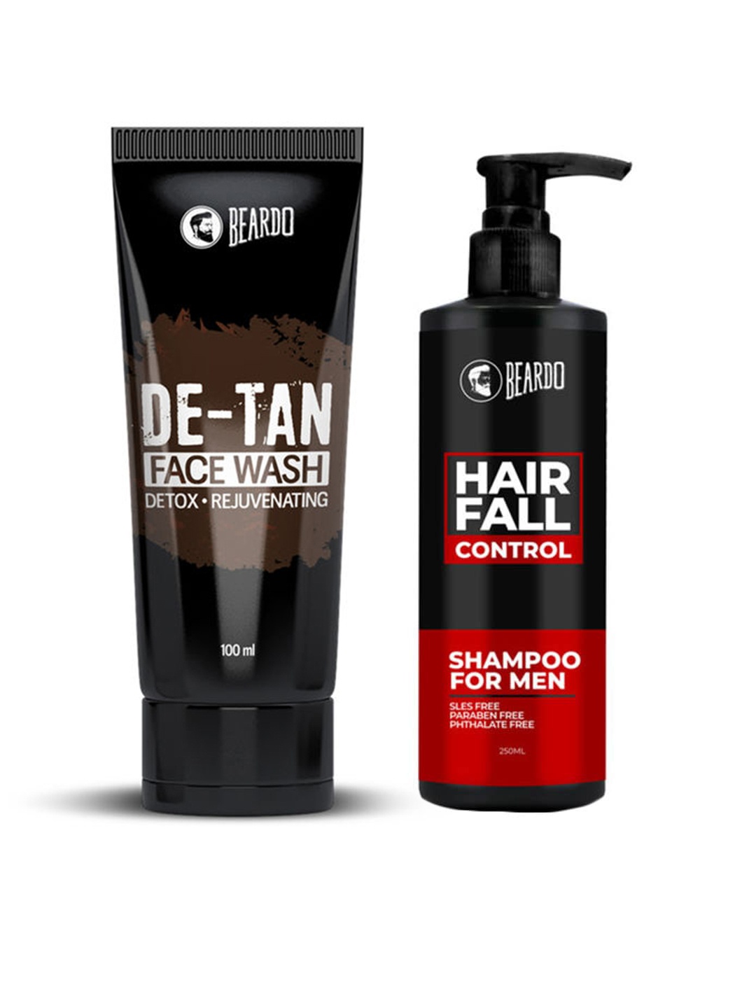 

BEARDO Men Set of Hair Fall Control Shampoo & De-Tan Face Wash, Na