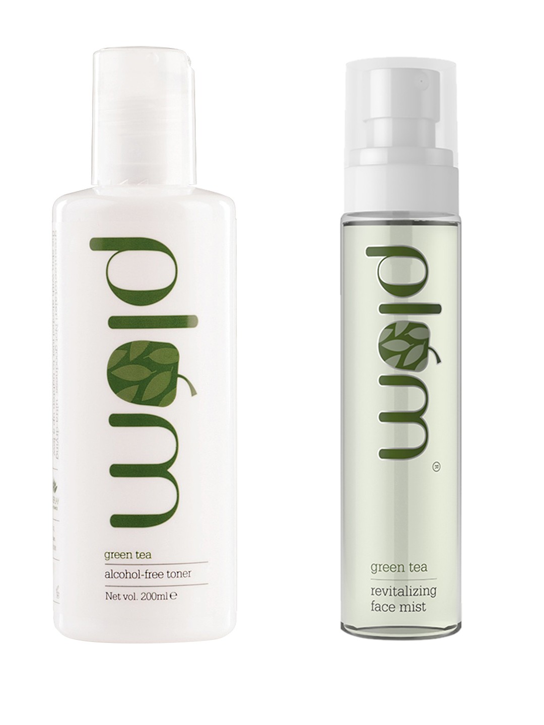 

Plum Unisex Sustainable Green Tea Set of Toner & Mist, White