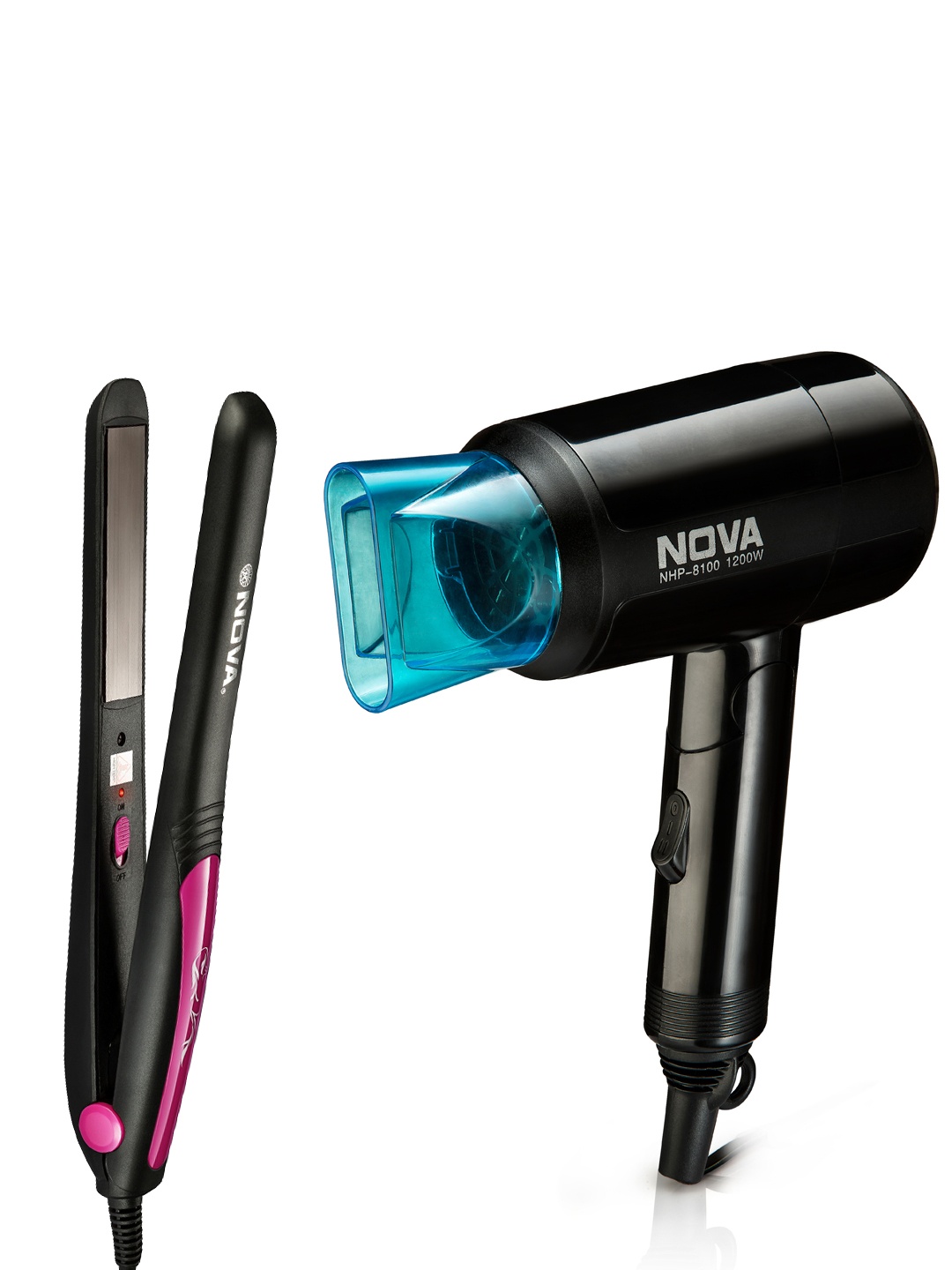 

NOVA Set of NHP 8105 Hair Dryer & NHS 840 Hair Straightner, Black