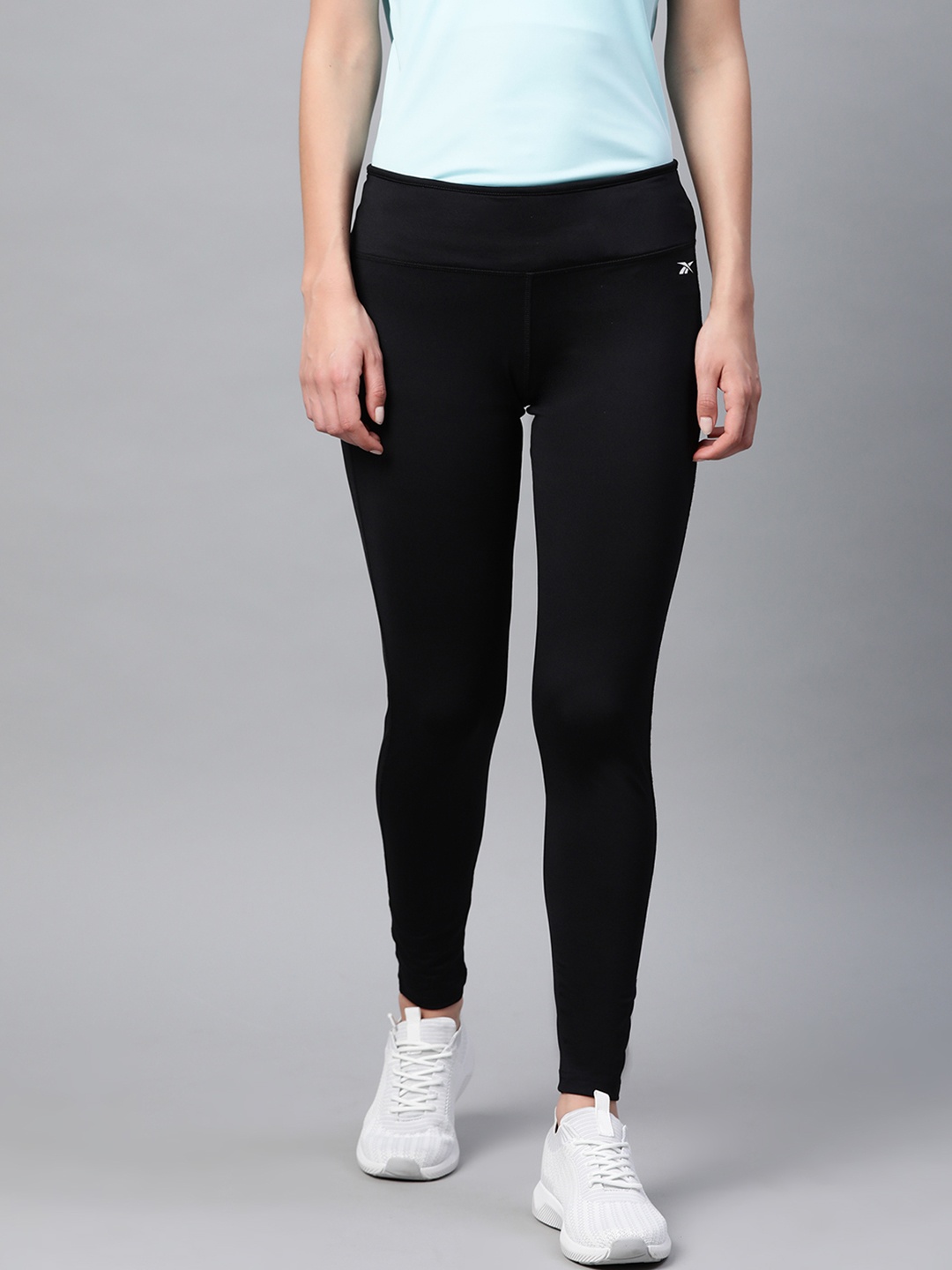 

Reebok Women Black Solid Training Foundation Knit Tights