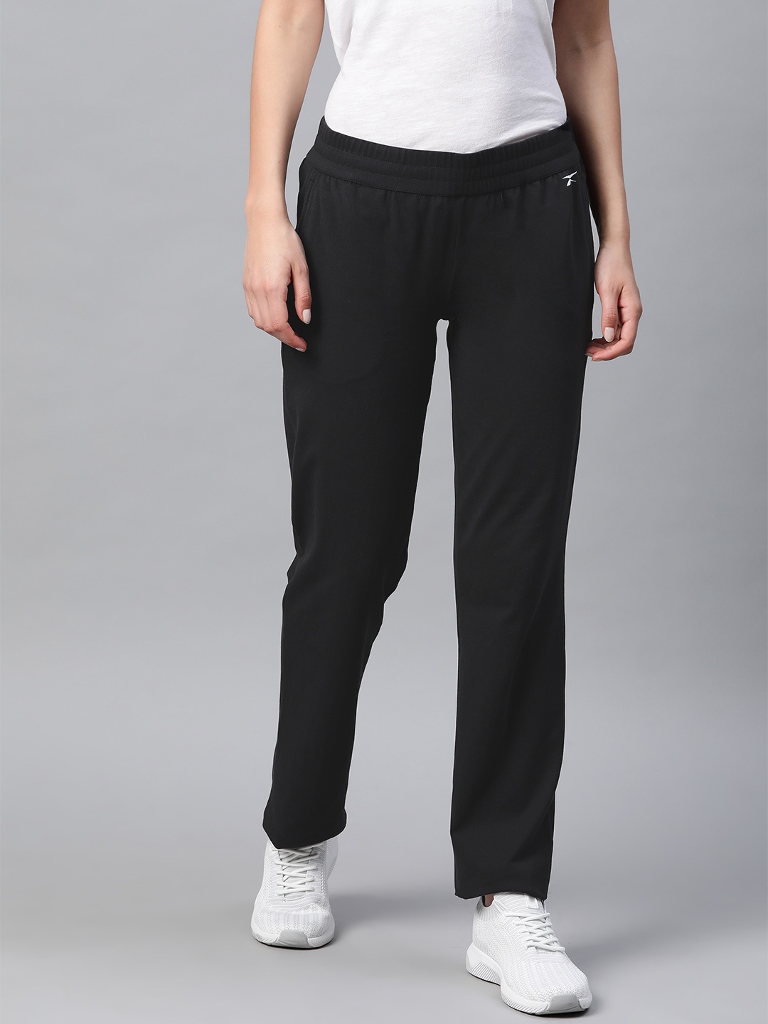 

Reebok Women Black Solid Training Foundation Knit Pants