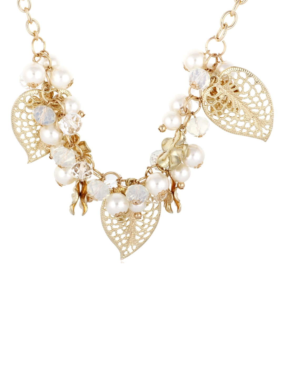 

AQUASTREET Gold-Plated & White Statement Tasselled Necklace