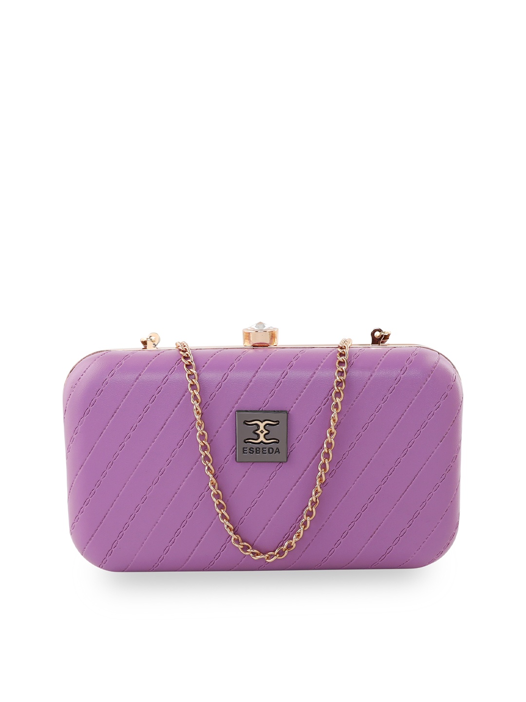 

ESBEDA Purple Textured Box Clutch