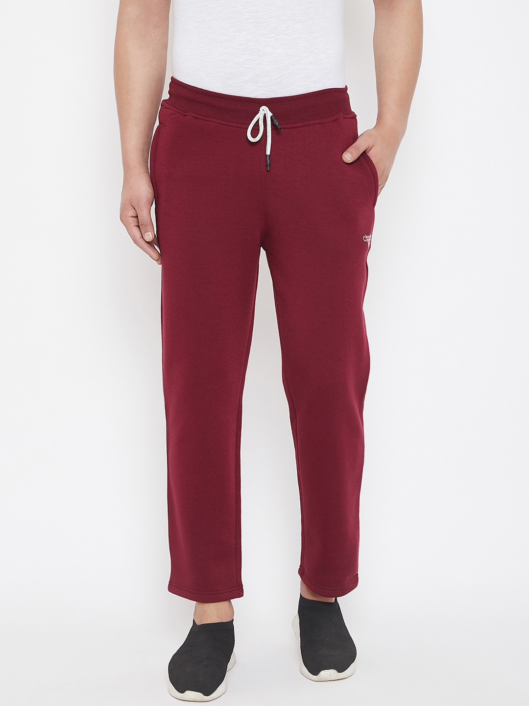 

Canary London Men Maroon Solid Straight-Fit Track Pants