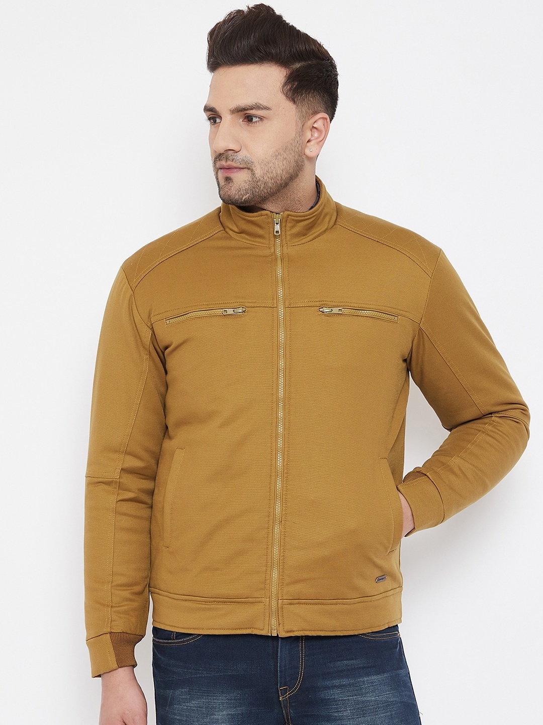 

Canary London Men Khaki Solid Tailored Jacket