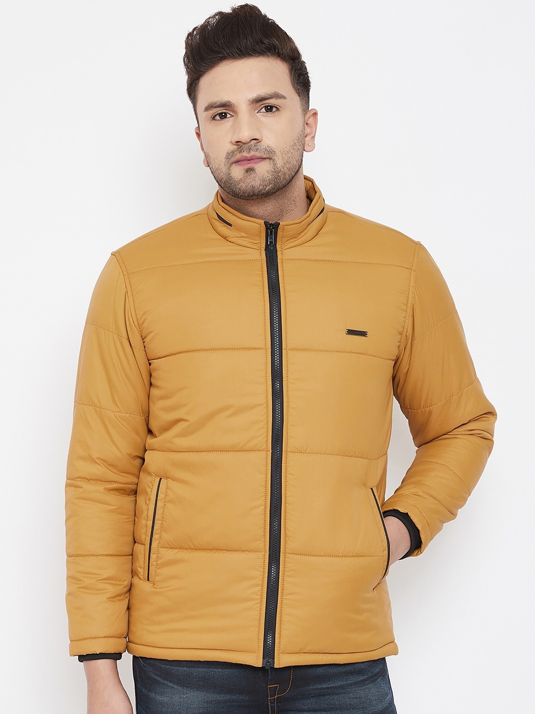 

Canary London Men Mustard Solid Puffer Jacket