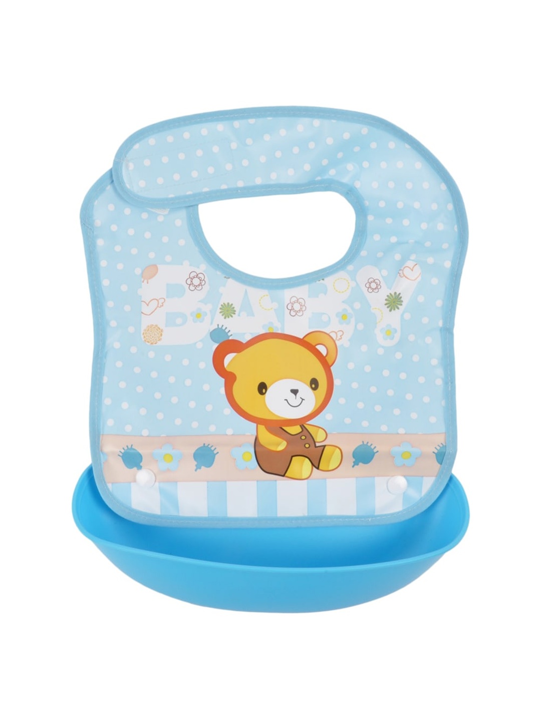 

Yellow Bee Kids Blue & Yellow Printed Easy Clean Bib With Crumb Collector