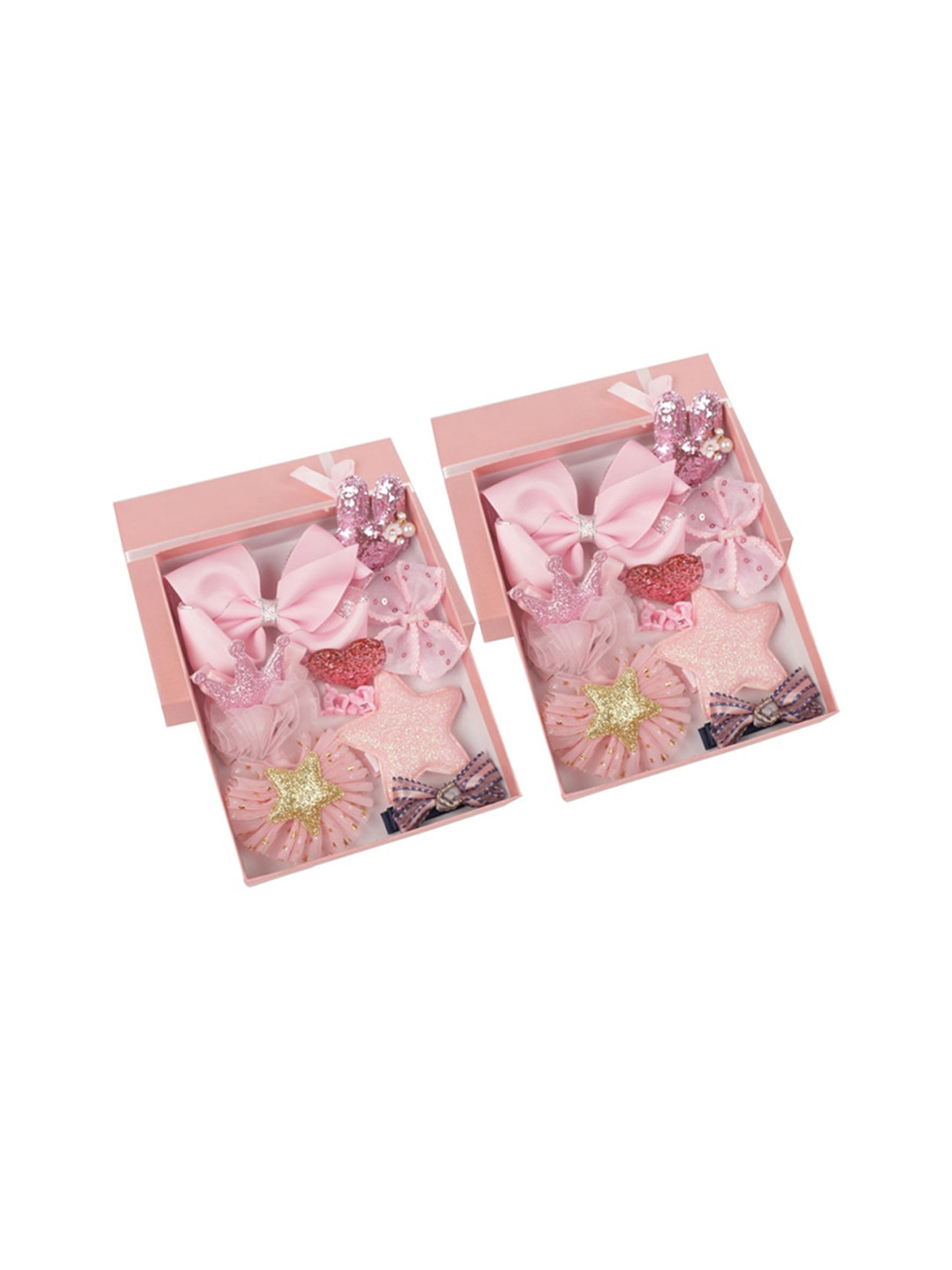 

Yellow Bee Girls Set Of 20 Pink Embellished Hair Accessories