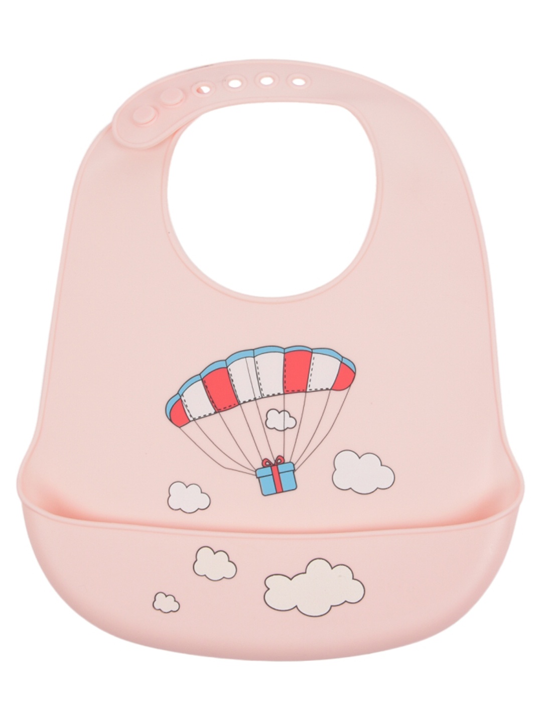 

Yellow Bee Kids Pink & Red Printed Easy Clean Bib