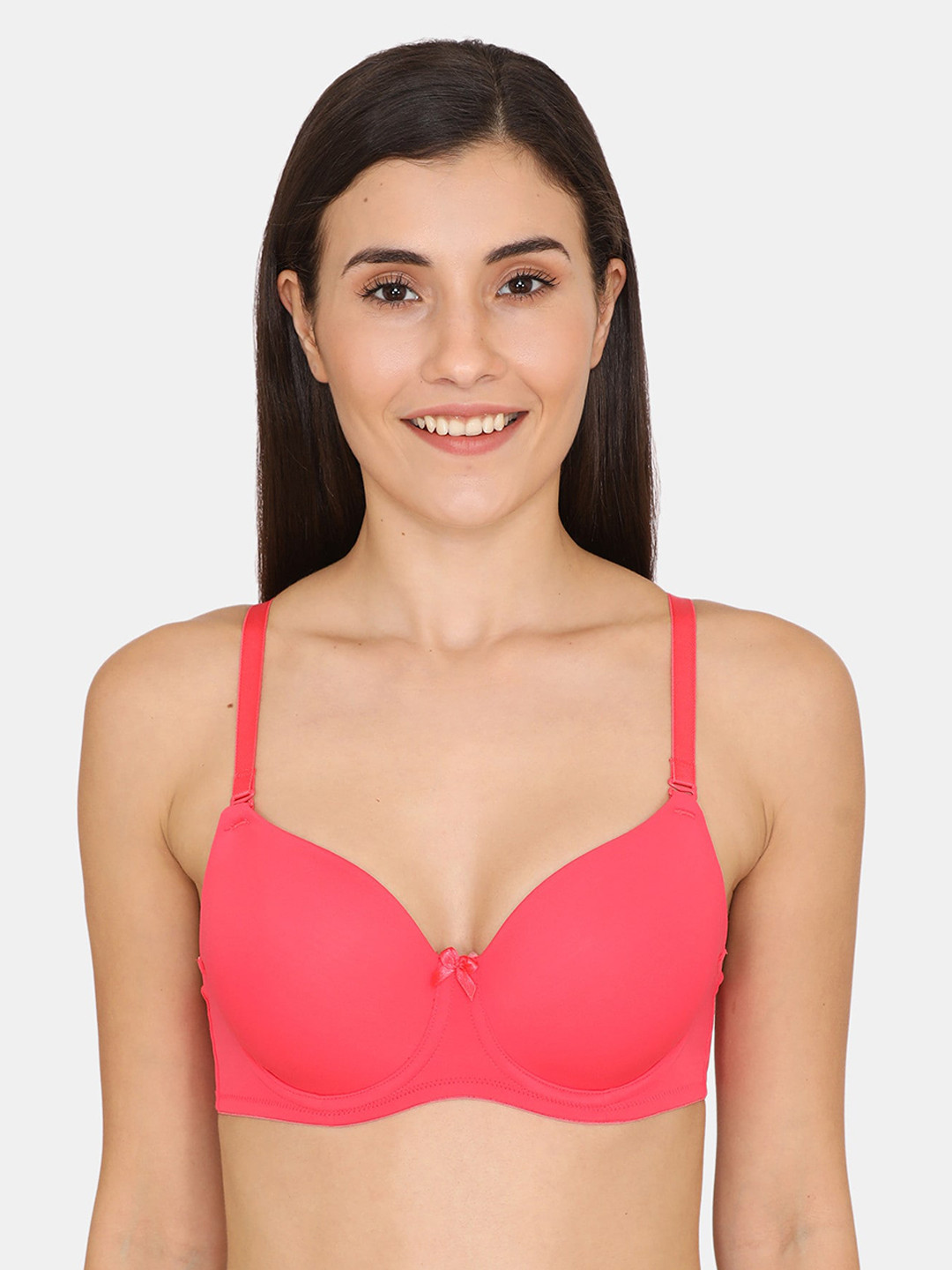 

Zivame Pink Solid Underwired Lightly Padded T-shirt Bra ZI1489FASH00RED