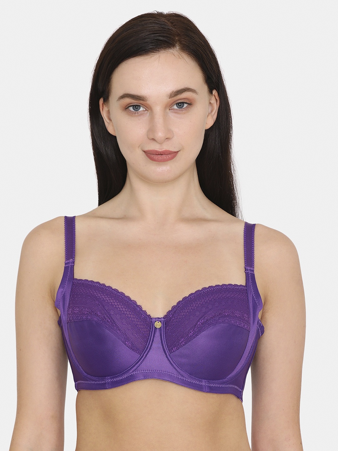 

Zivame Purple Lace Underwired Non Padded Everyday Bra ZI1287FASHJPURP