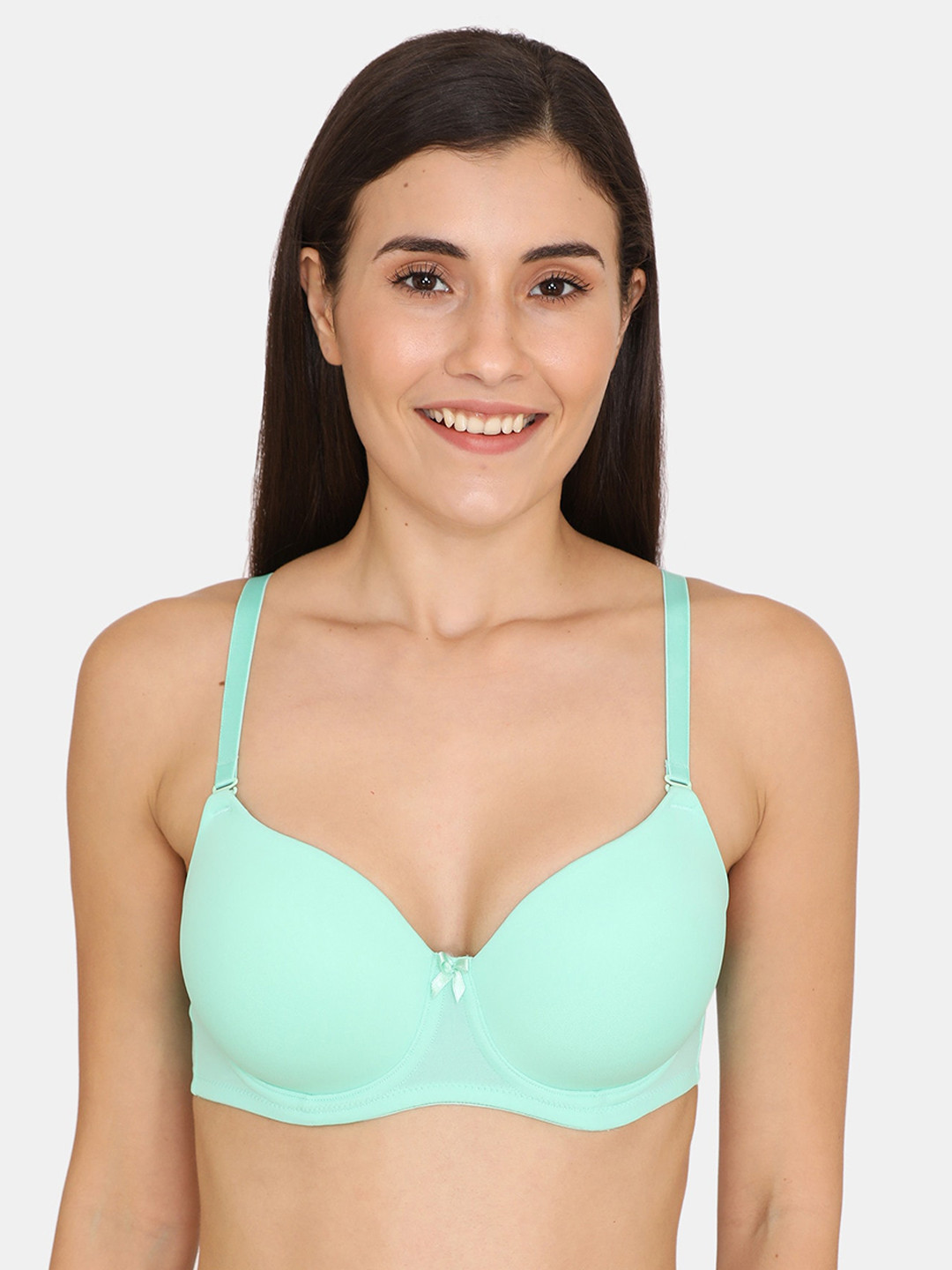 

Zivame Green Solid Underwired Lightly Padded T-shirt Bra ZI1489FASH