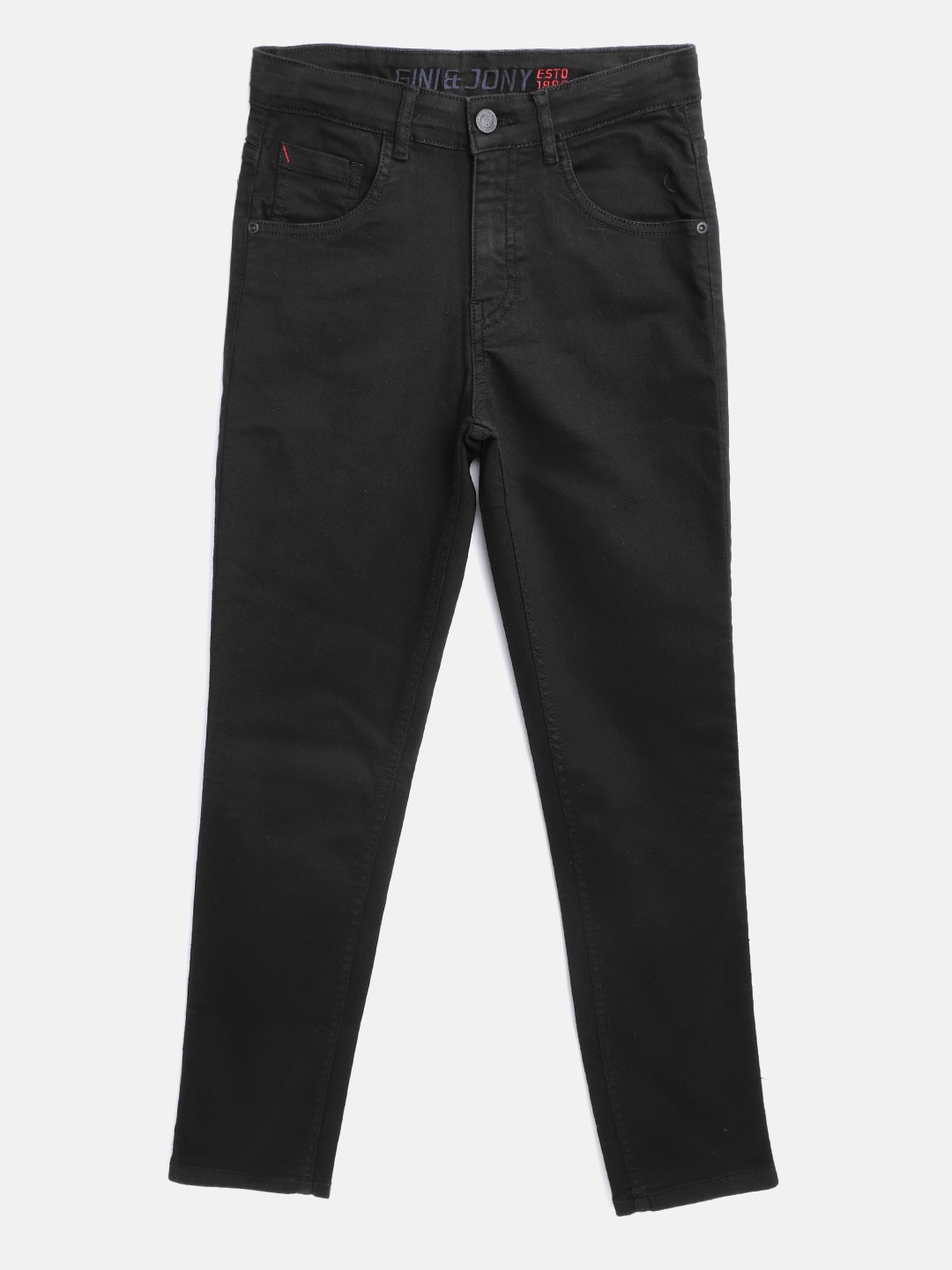

Gini and Jony Boys Black Slim Fit Mid-Rise Clean Look Stretchable Jeans