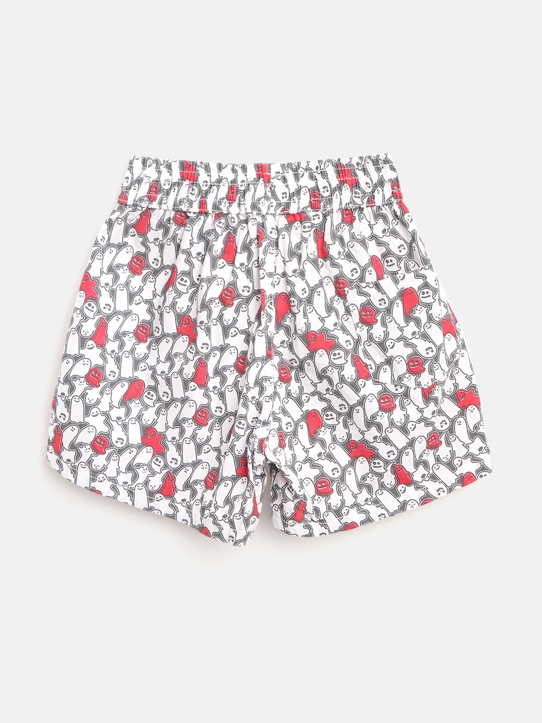 

Gini & Jony Boys White & Red Ghost Print Pure Cotton Boxers C101