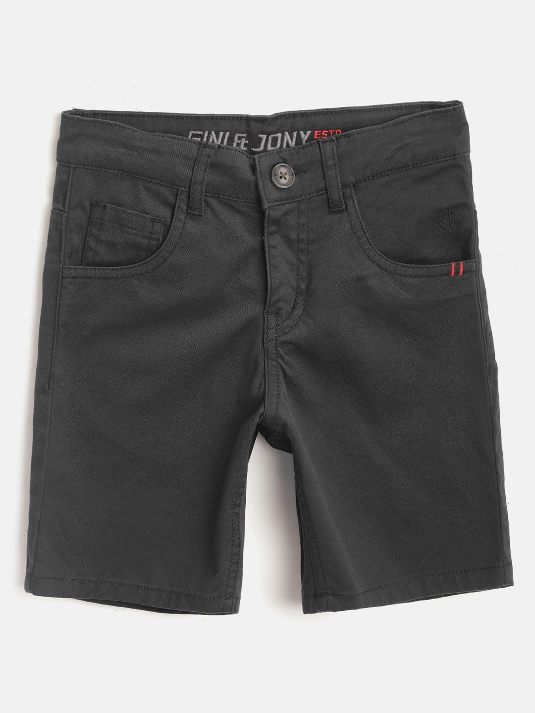 

Gini and Jony Boys Black Solid Classic Regular Fit Regular Shorts