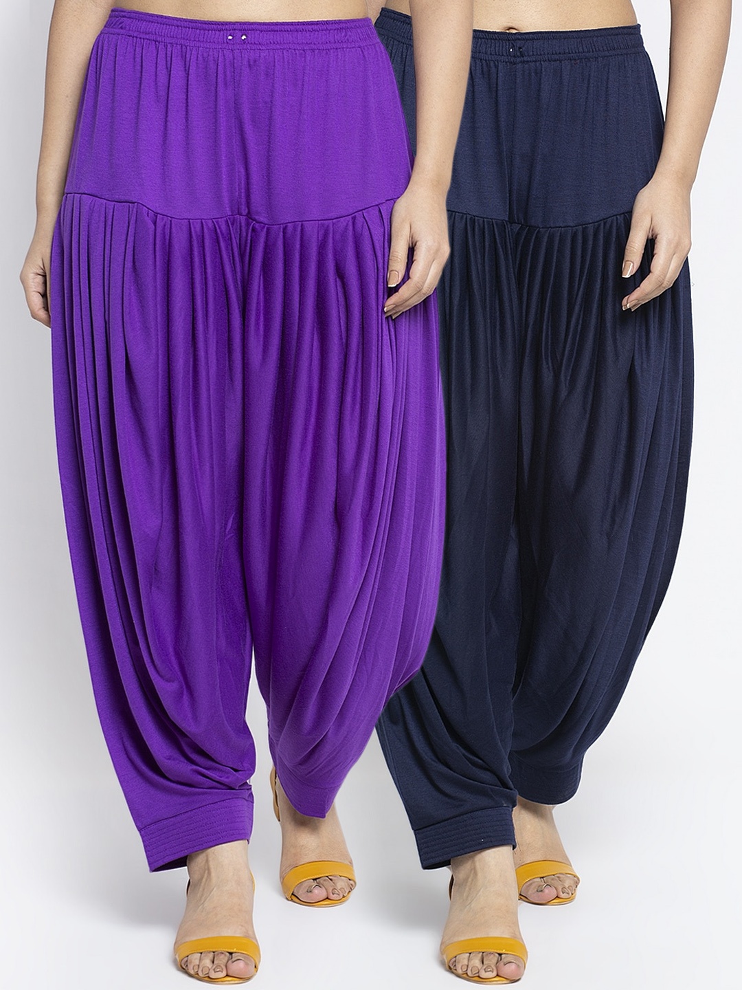 

GRACIT Women Pack Of 2 Solid Loose Fit Patialas, Purple