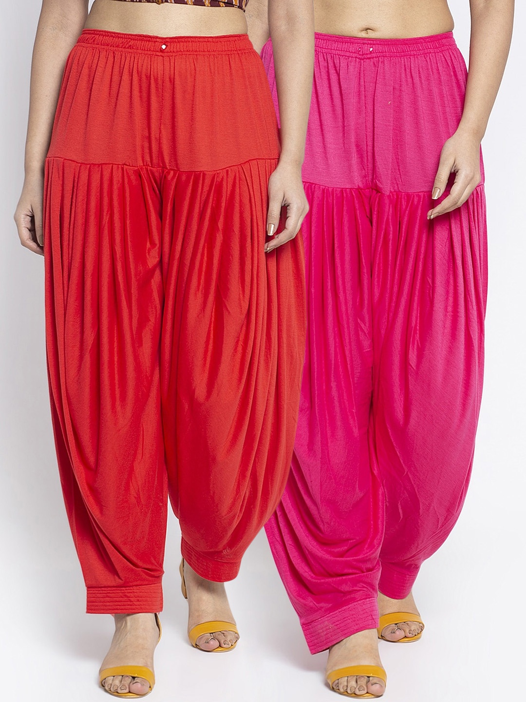 

GRACIT Women Pack Of 2 Solid Loose-Fit Patiala, Red