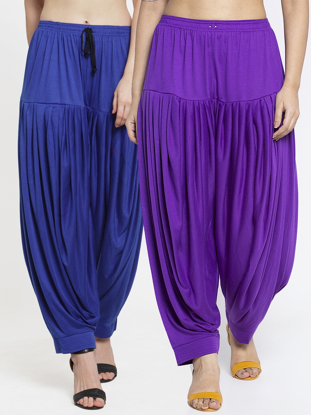 

GRACIT Women Pack Of 2 Solid Patiala, Blue
