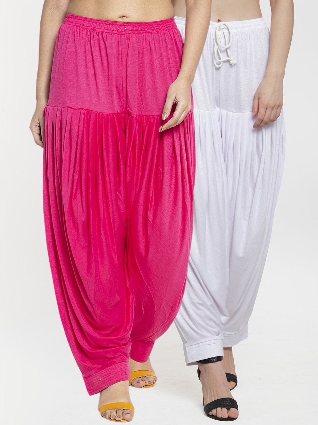 

GRACIT Women Pack Of 2 Solid Loose-Fit Patialas, White