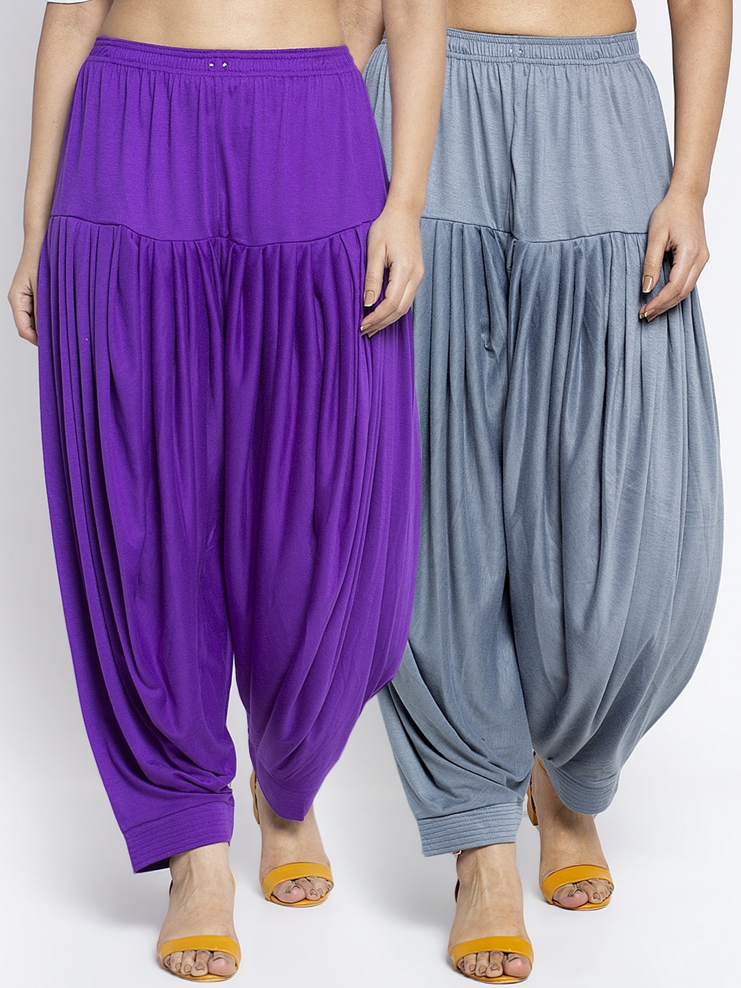 

GRACIT Women Pack Of 2 Solid Patiala Salwars, Grey