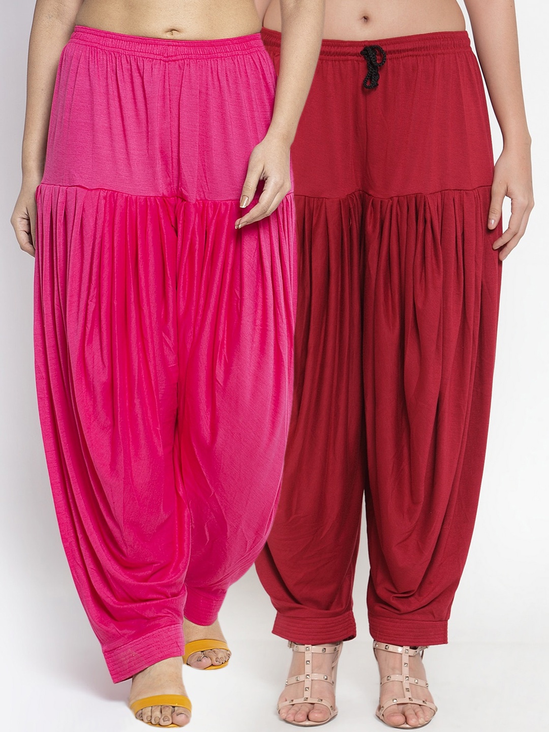 

GRACIT Women Pack Of 2 Solid Patiala Salwars, Pink