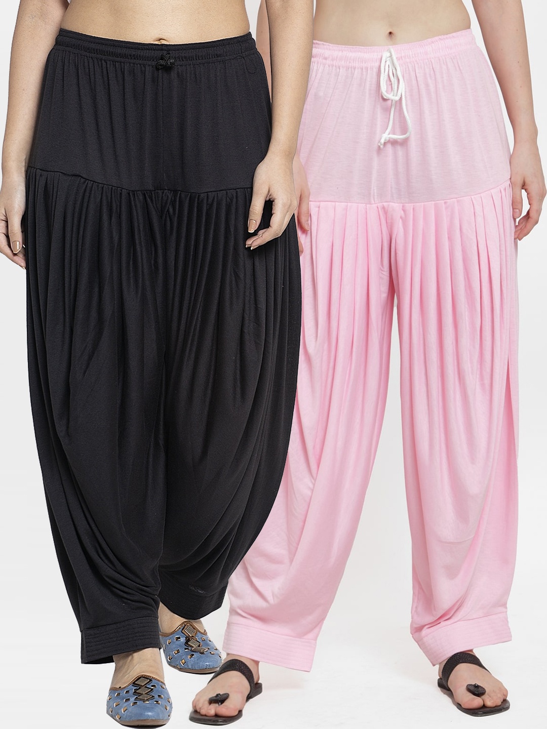 

GRACIT Women Pack Of 2 Solid Patiala Salwars, Black