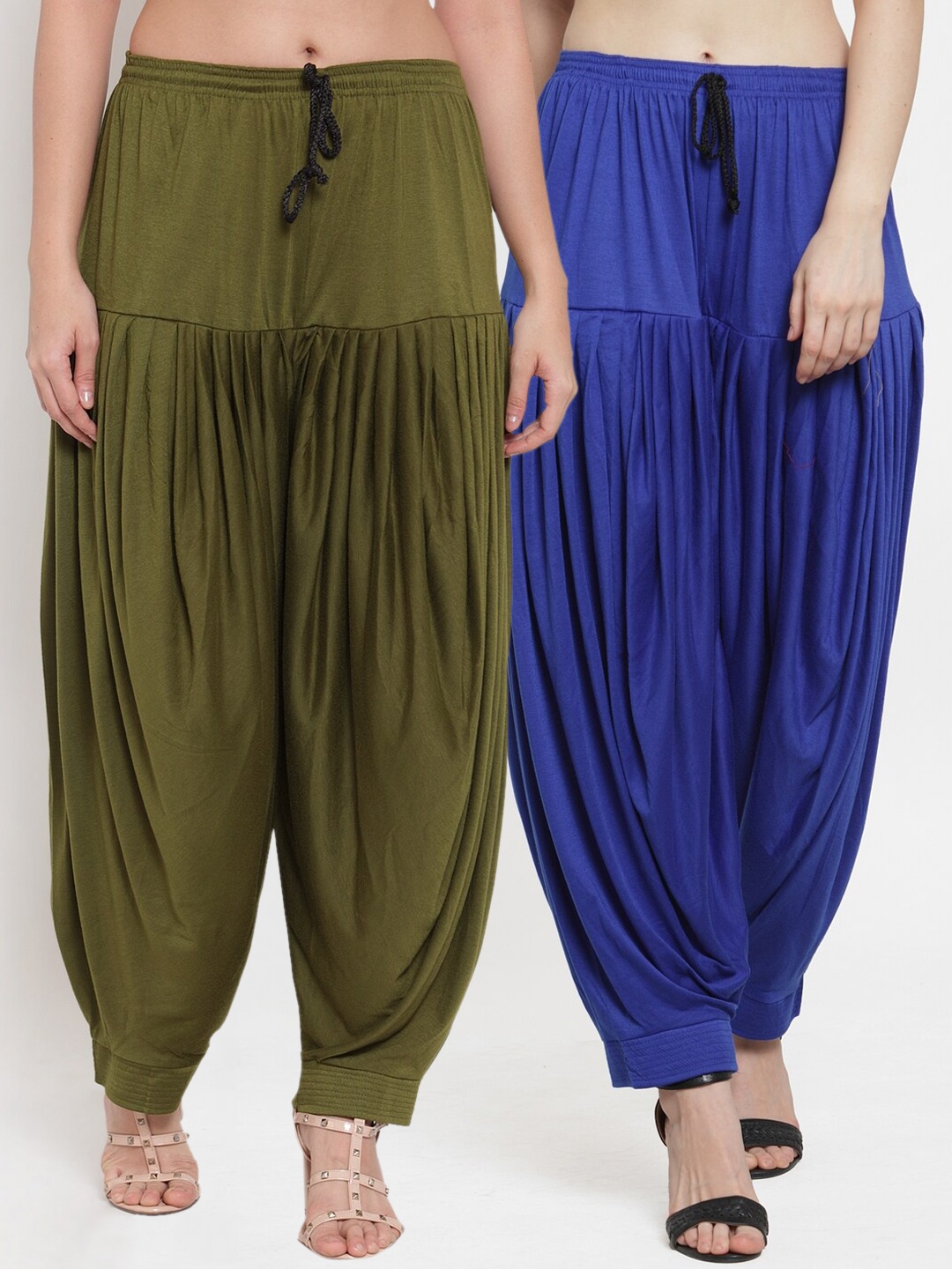 

GRACIT Women Pack Of 2 Solid Patiala Salwars, Blue
