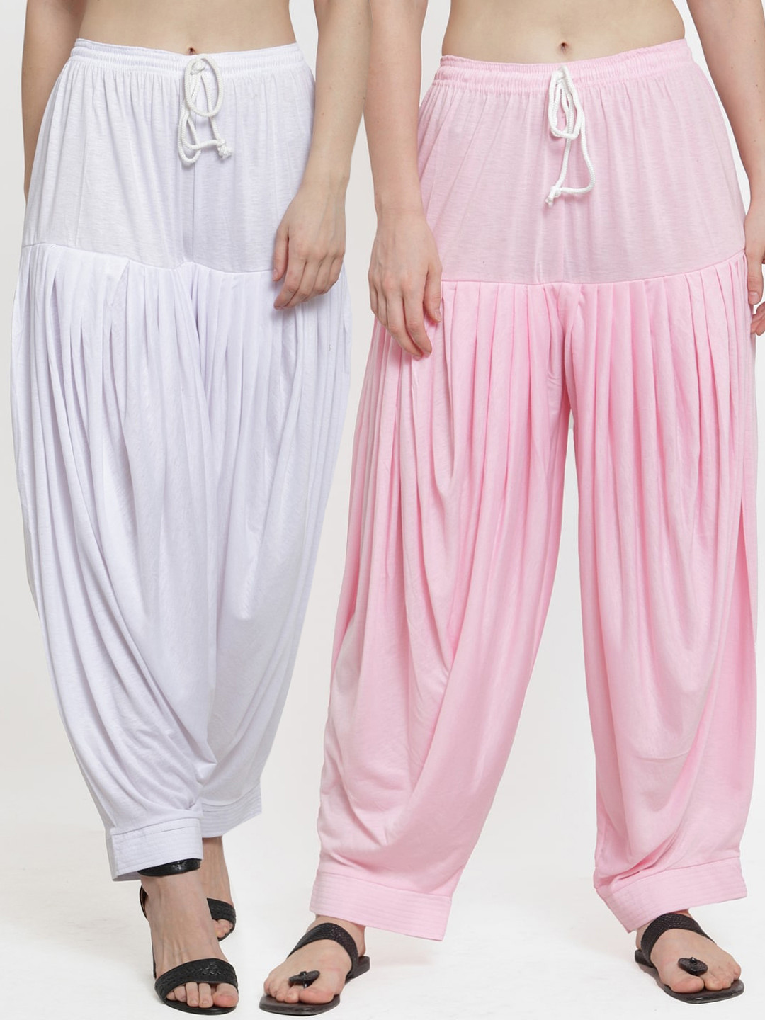 

GRACIT Women Pack Of 2 Solid Loose-Fit Patialas, White
