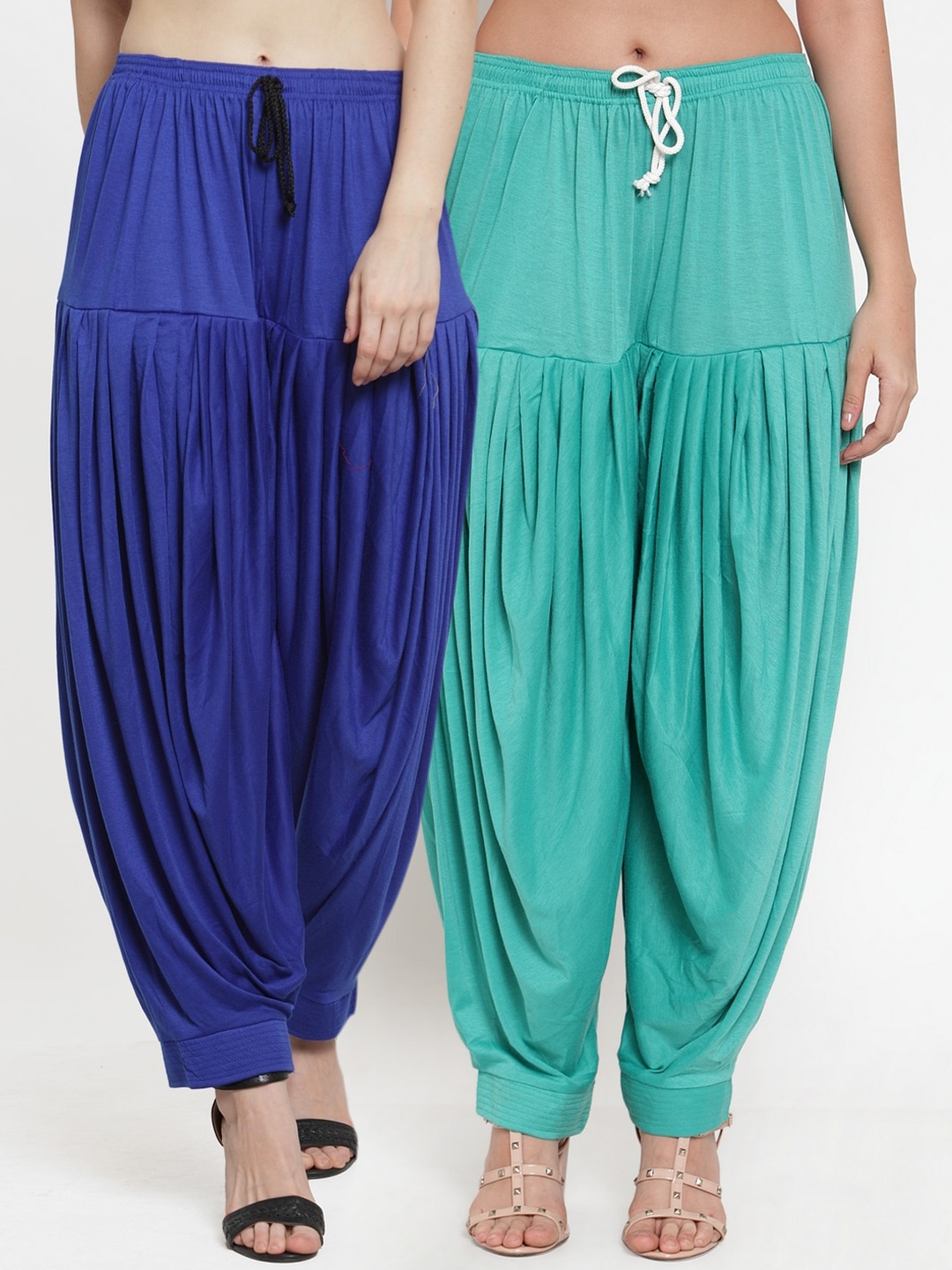 

GRACIT Women Pack Of 2 Solid Loose-Fit Patialas, Blue