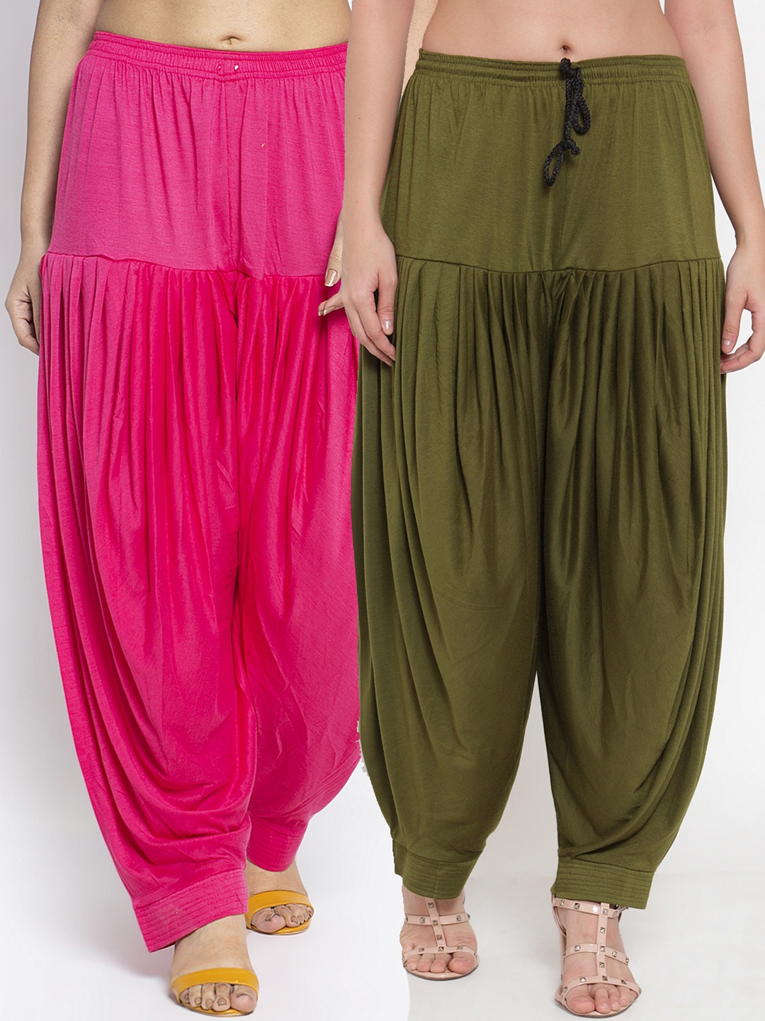 

GRACIT Women Pack Of 2 Solid Patialas, Pink