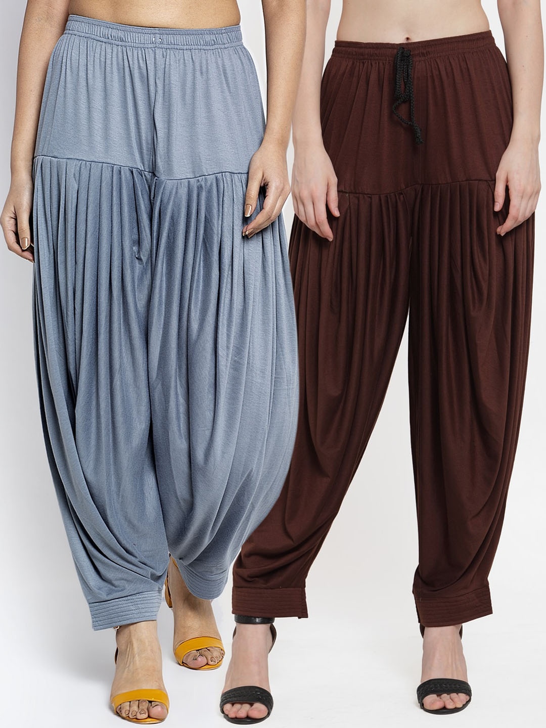 

GRACIT Women Pack Of 2 Solid Patiala Salwars, Grey