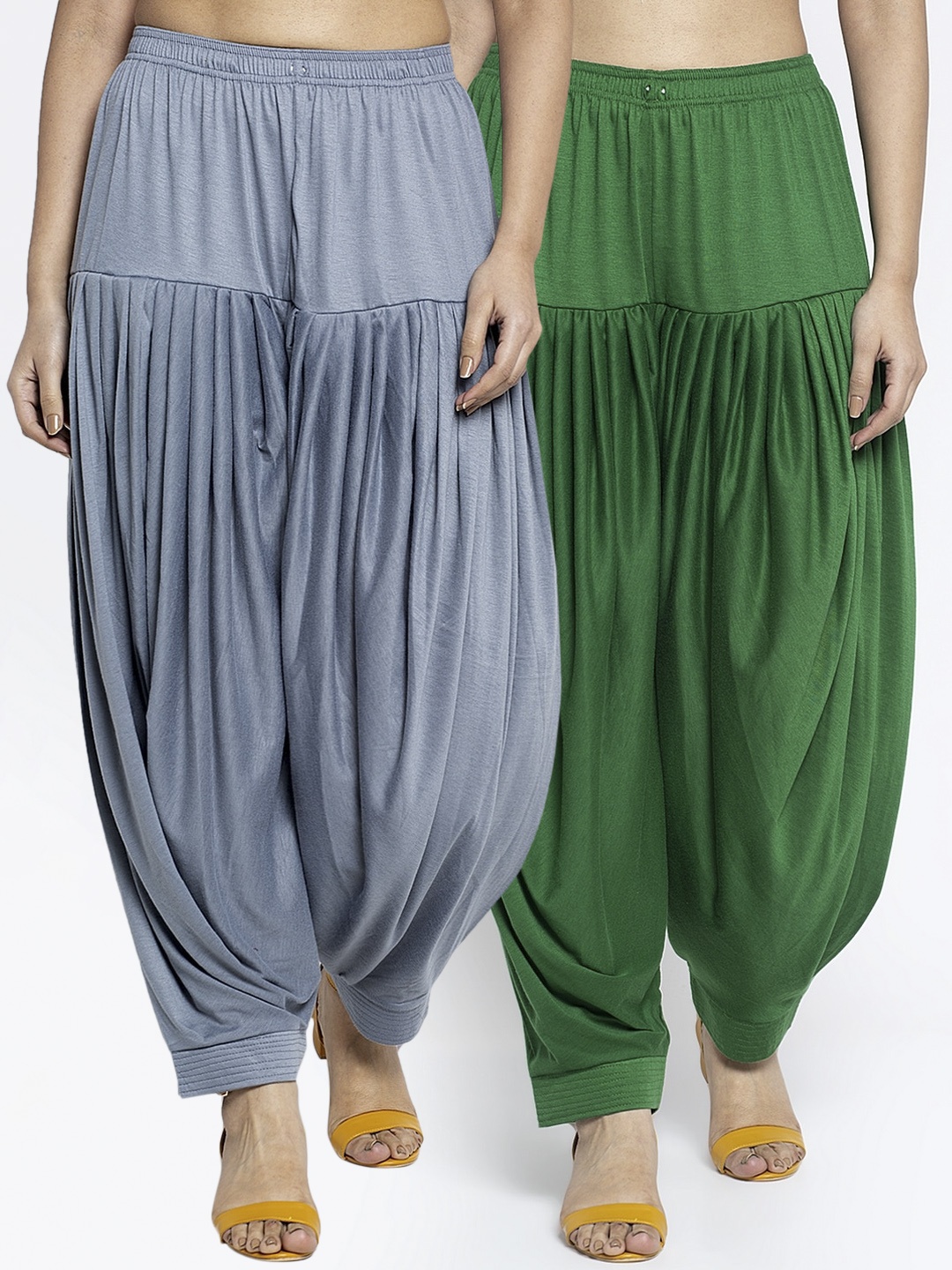 

GRACIT Women Pack of 2 Solid Loose Fit Patialas, Grey