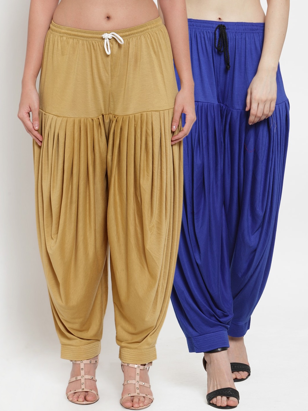 

GRACIT Women Pack Of 2 Solid Loose-Fit Patialas, Blue