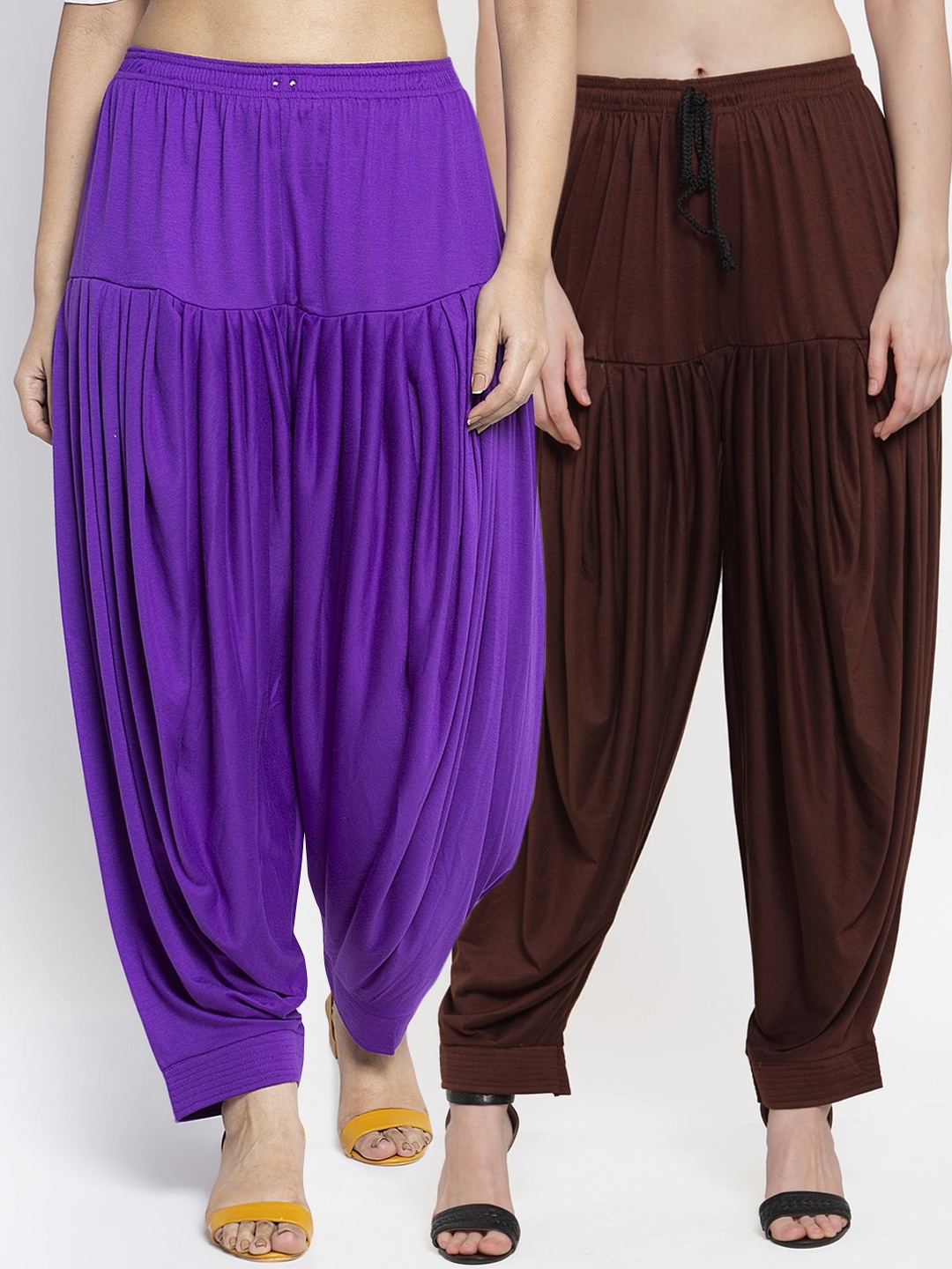 

GRACIT Women Pack Of 2 Solid Patiala Salwars, Purple