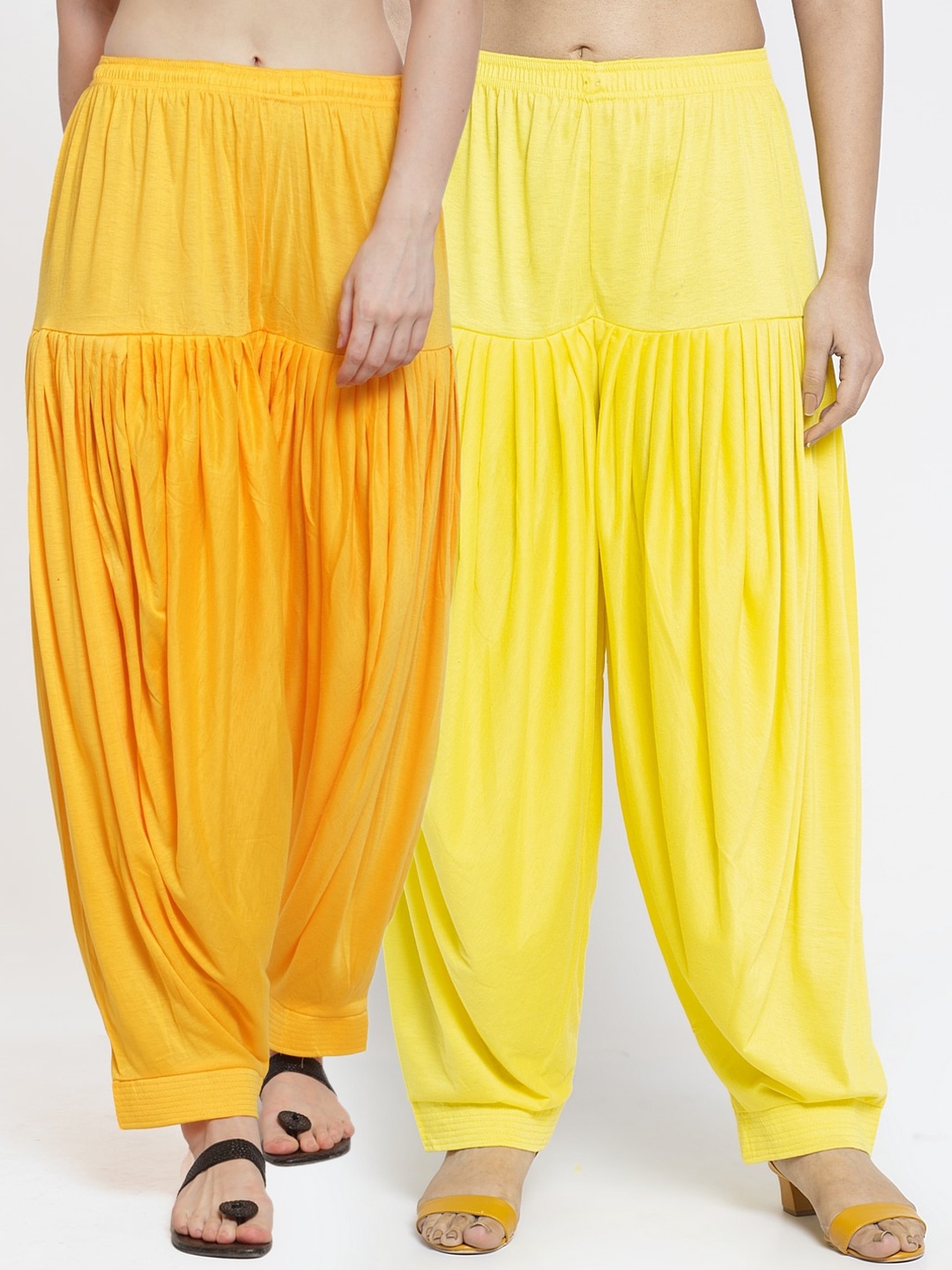 

GRACIT Women Pack Of 2 Solid Patiala Salwars, Yellow