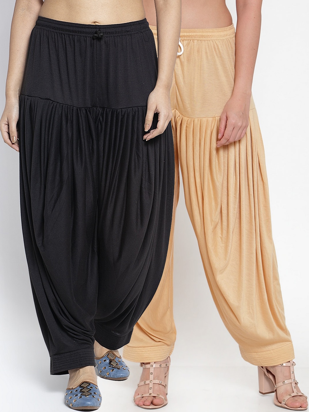 

GRACIT Women Pack Of 2 Solid Patiala Salwars, Black