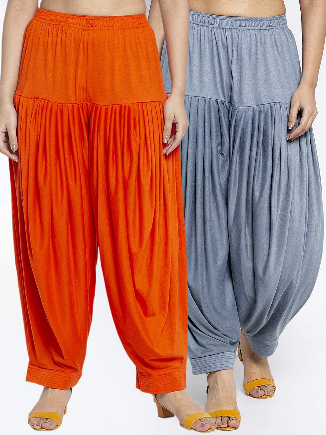 

GRACIT Women Pack Of 2 Solid Patiala Salwars, Grey