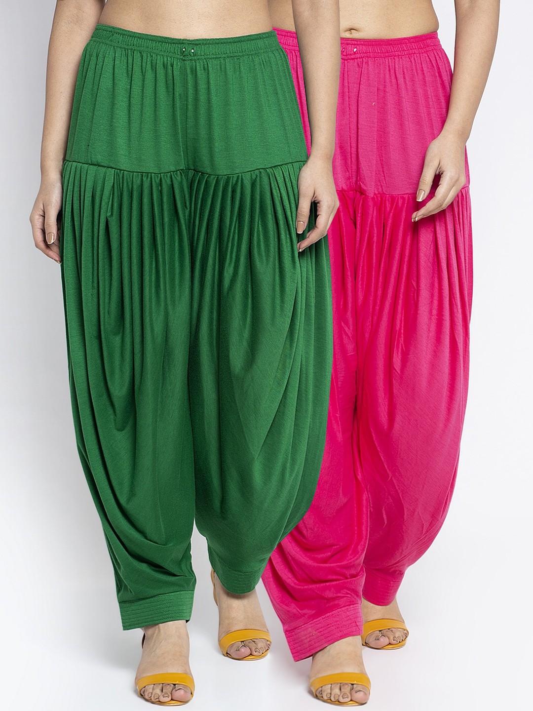 

GRACIT Women Pack Of 2 Solid Loose Fit Patialas, Pink