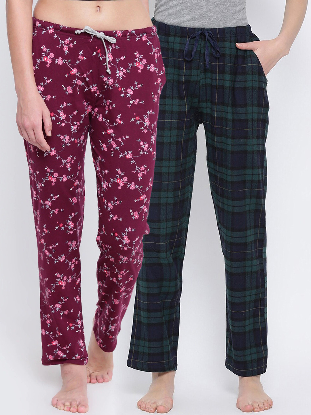 

Kanvin Women Pack Of 2 Lounge Pants, Maroon