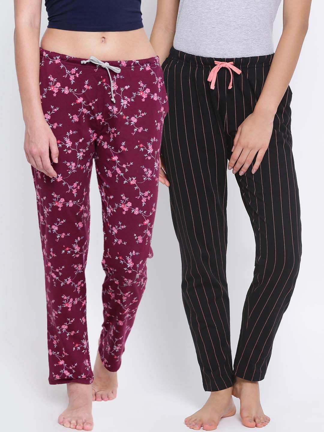 

Kanvin Women Pack Of 2 Lounge Pants, Maroon