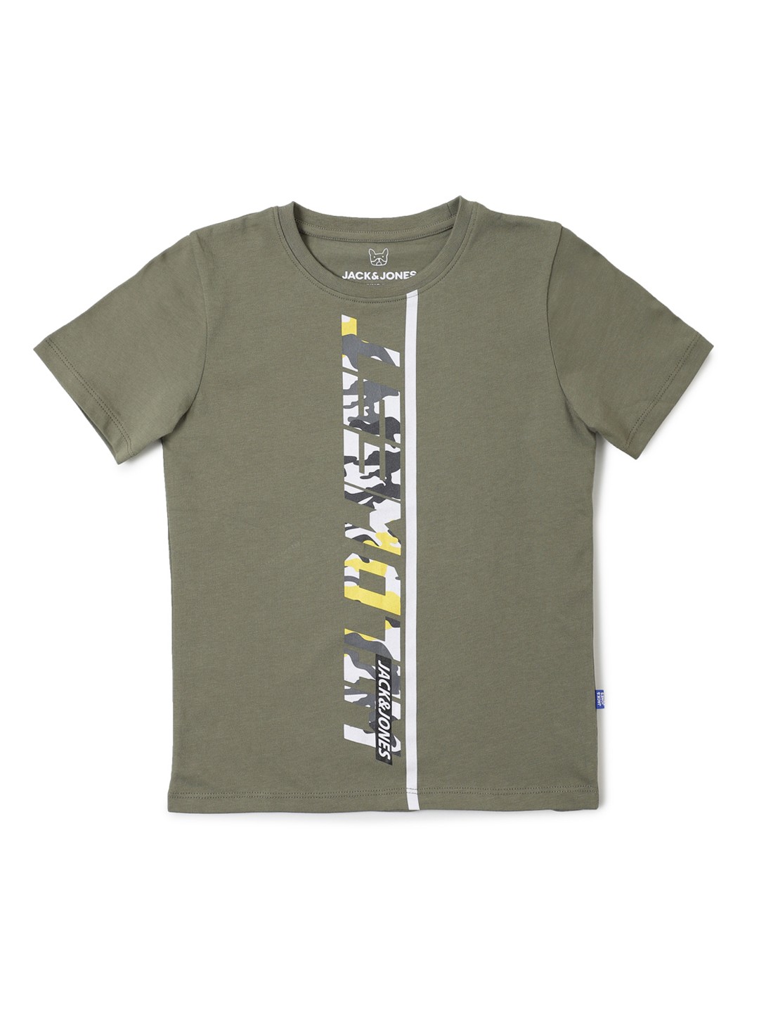 

Jack Jones Boys Green Typography Printed Slim Fit Pure Cotton T-shirt