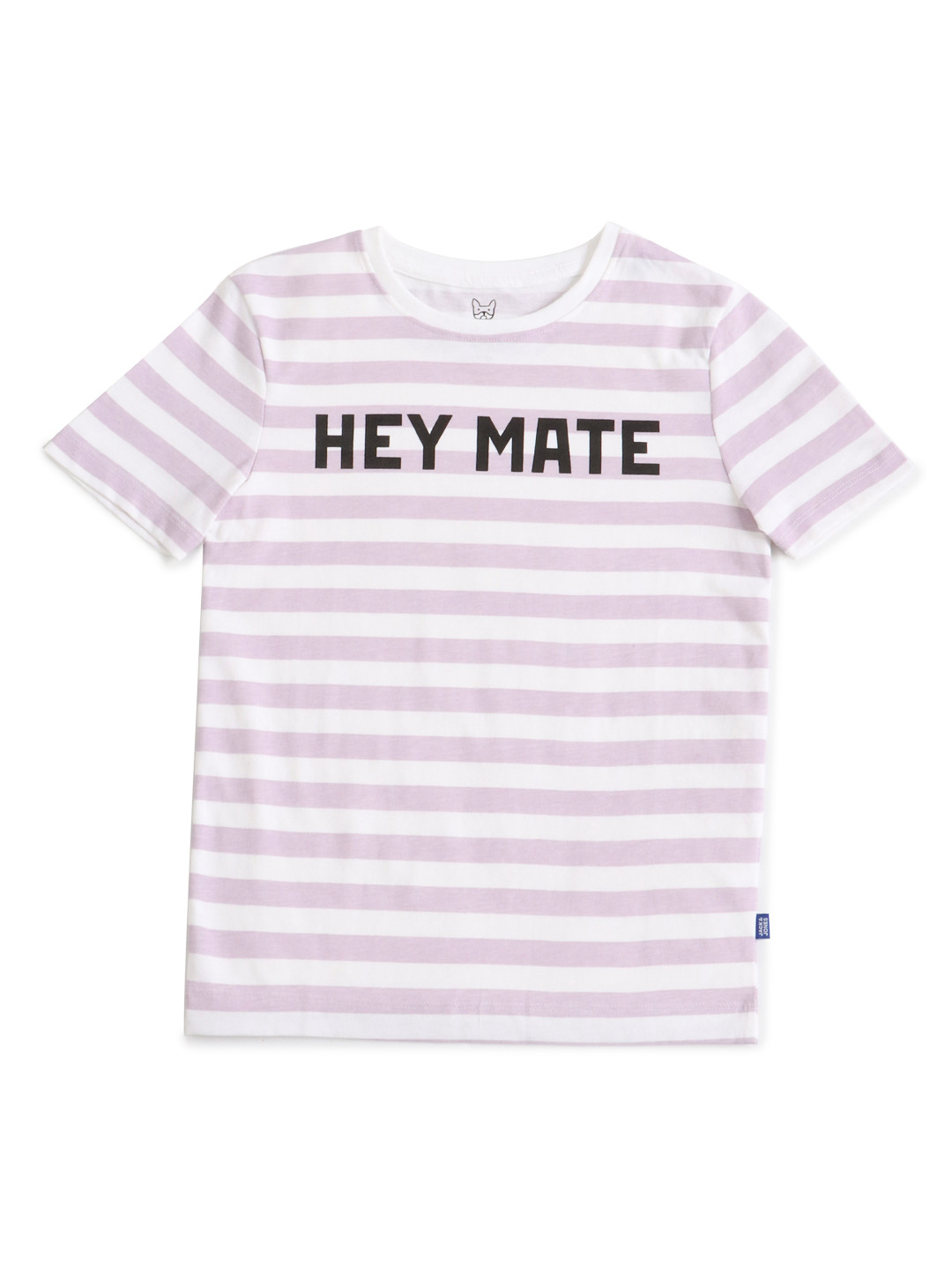 

Jack & Jones Boys Purple & White Typography Printed Slim Fit T-shirt