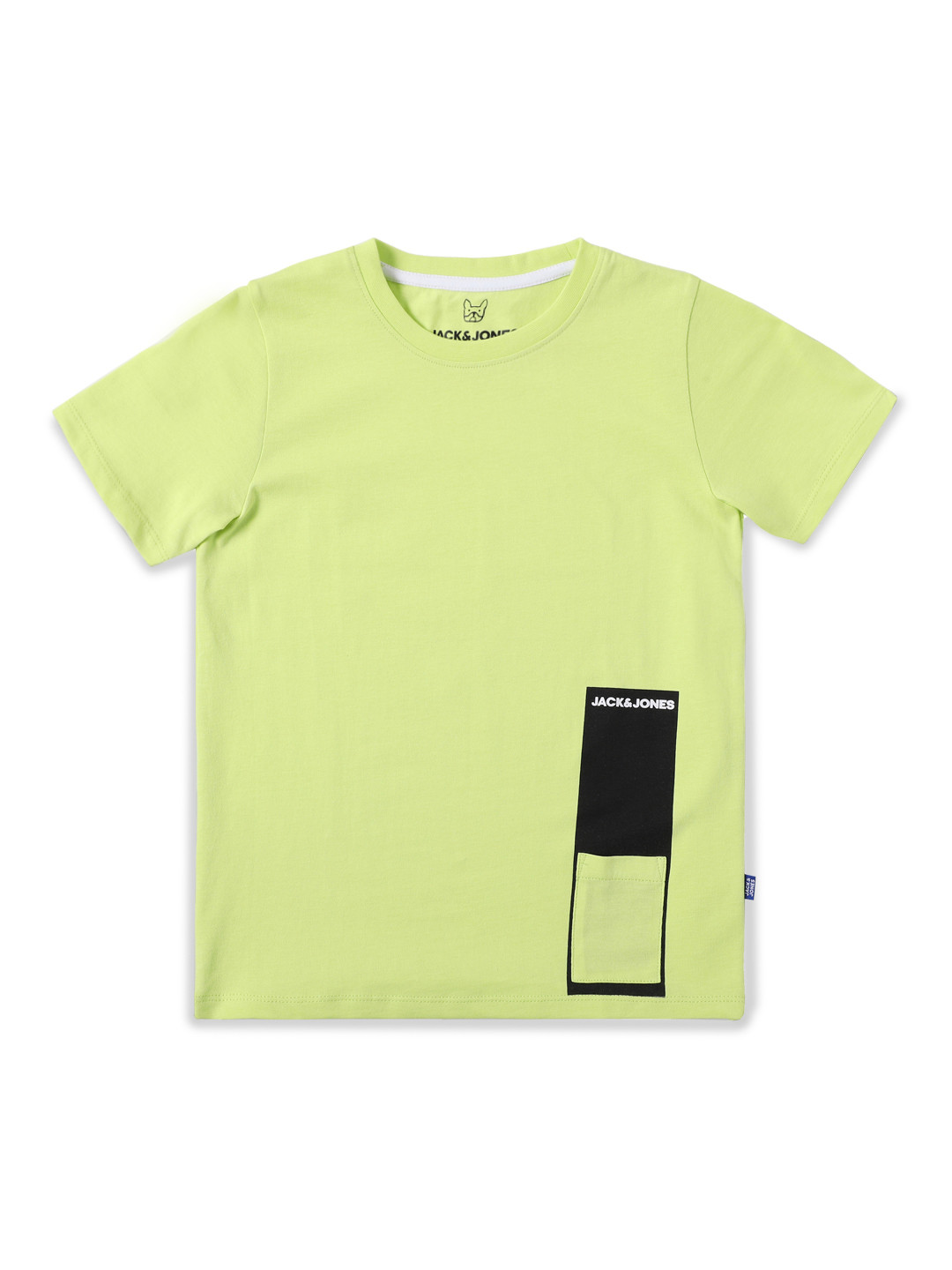 

Jack Jones Boys Green Printed Slim Fit Pure Cotton T-shirt