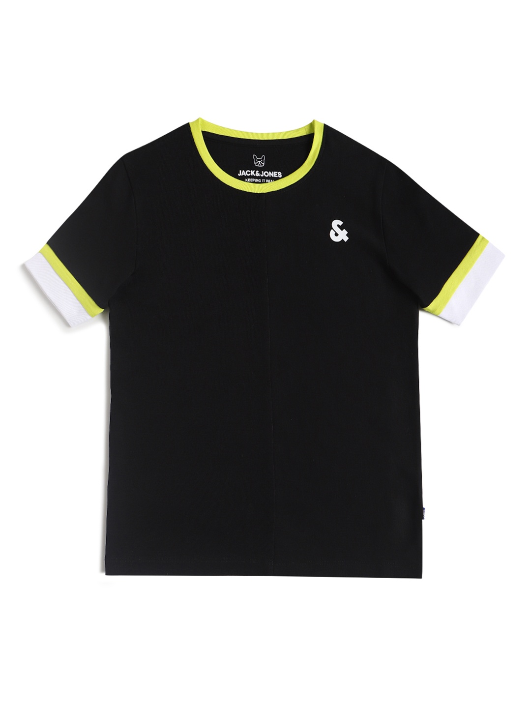 

Jack & Jones Boys Black JCO MOV REBLOCK SS Slim Fit T-shirt