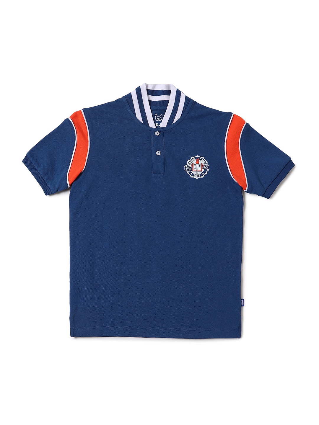 

Jack Jones Boys Navy Blue Polo Collar Slim Fit Cotton Pure Cotton T-shirt